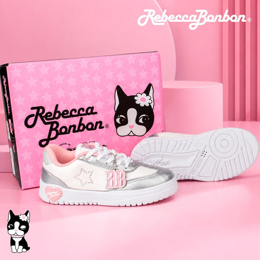 Tênis Infantil Menina Kidy K360 Estilo Respitec Rebecca Bonbon Branco/Prata - Kidy Calçados -