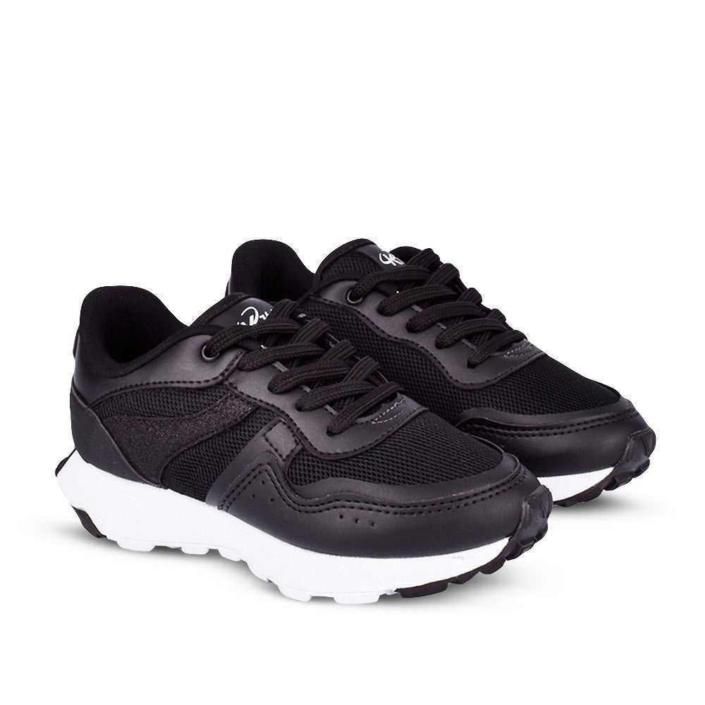 Tênis Infantil Menina Kidy K360 Jogger Glitter Preto Estilo e Conforto - Kidy Calçados - Tênis