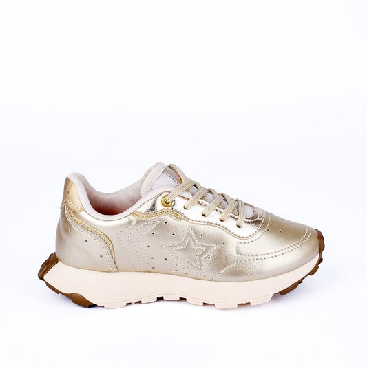 Tênis Infantil Menina Kidy K360 Jogger Ouro Estilo e Conforto - Kidy Calçados - Tênis