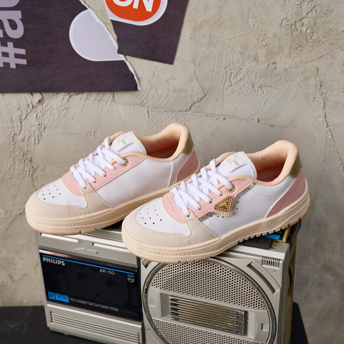 Tênis Infantil Menina Kidy K360 Respitec Branco com Rosa e Ouro Tecnologia e Estilo - Kidy Calçados - 
