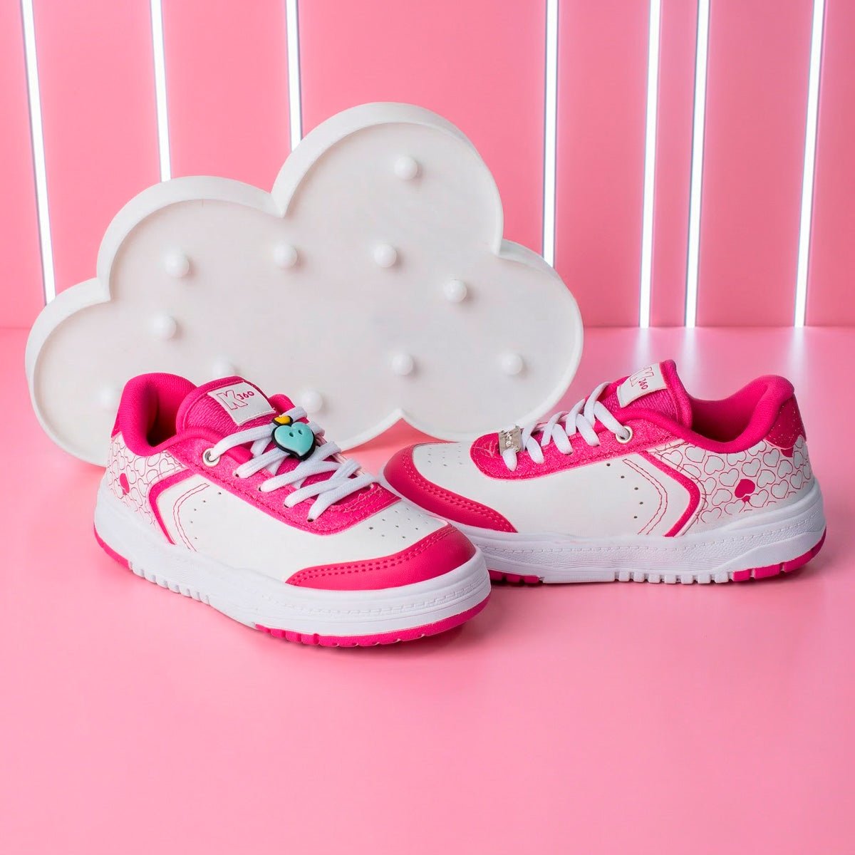Tênis Infantil Menina Kidy K360 Respitec Branco/Pink Belinha - Kidy Calçados - 