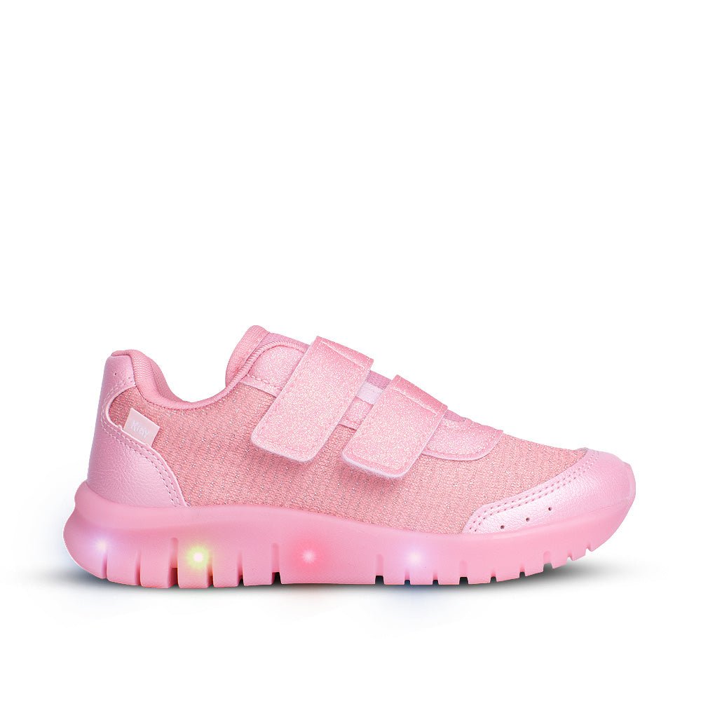 Tênis Infantil Menina Kidy Light Fun Led Rosa Pisca - Pisca e Velcro Duplo - Kidy Calçados - 