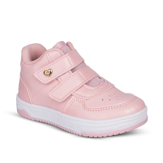 Tênis Infantil Menina Kidy Nude Happy Velcro Duplo Cano Alto Confortável Leve - Kidy Calçados - 