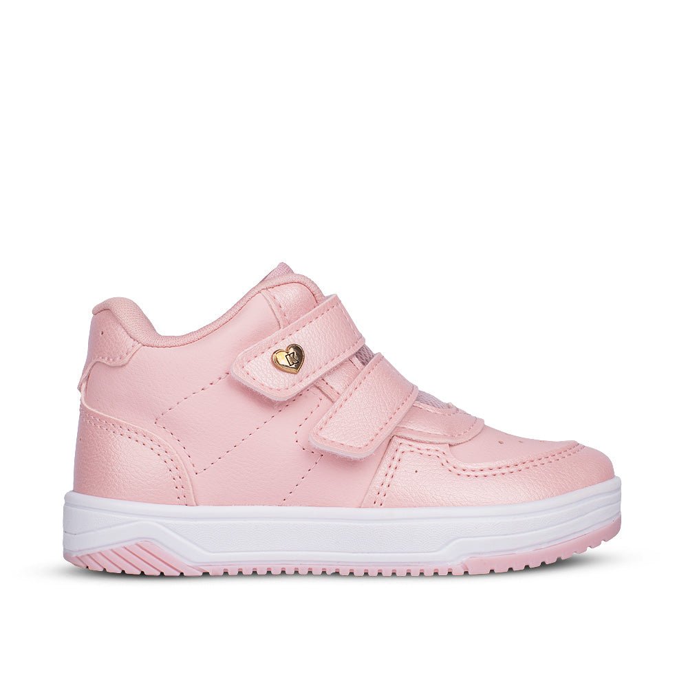 Tênis Infantil Menina Kidy Nude Happy Velcro Duplo Cano Alto Confortável Leve - Kidy Calçados - 