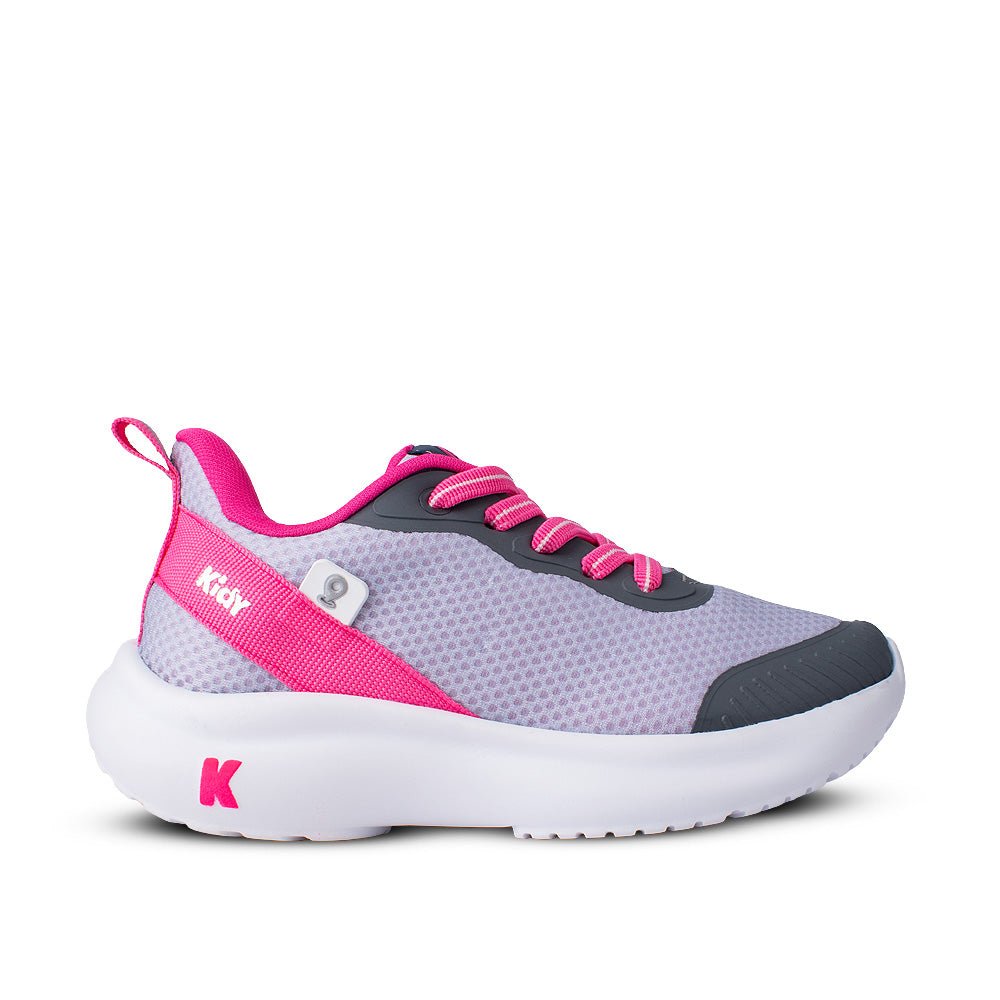 Tênis Infantil Menina Kidy Nuvem Localize Cinza e Pink - Com Chip Localizador - Kidy Calçados - Tênis
