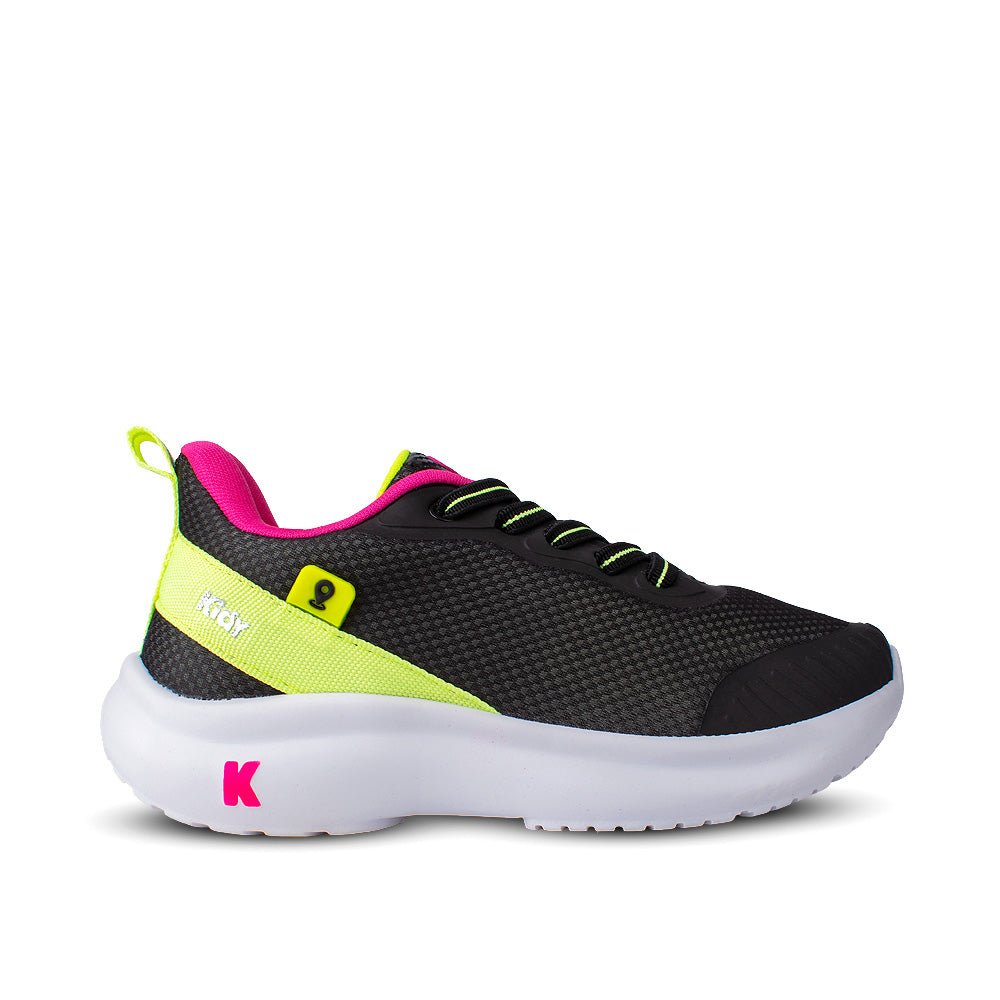 Tênis Infantil Menina Kidy Nuvem Localize Preto, Pink e Neon - Com Chip Localizador - Kidy Calçados - Tênis