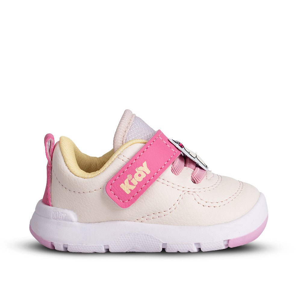 Tênis Infantil Menina Kidy Off White/Rosa Velcro e Unicórnio Equilíbrio - Kidy Calçados -