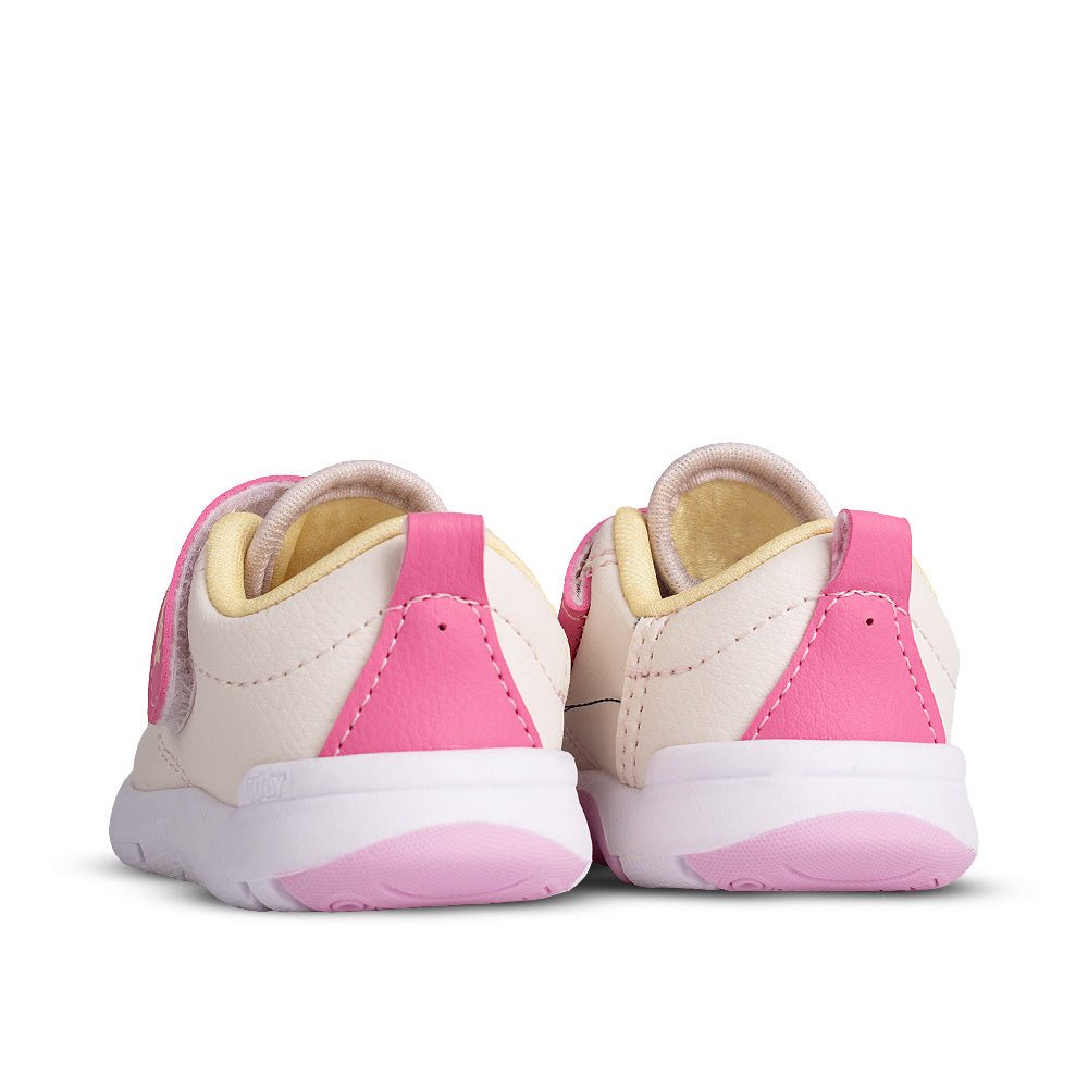 Tênis Infantil Menina Kidy Off White/Rosa Velcro e Unicórnio Equilíbrio - Kidy Calçados -