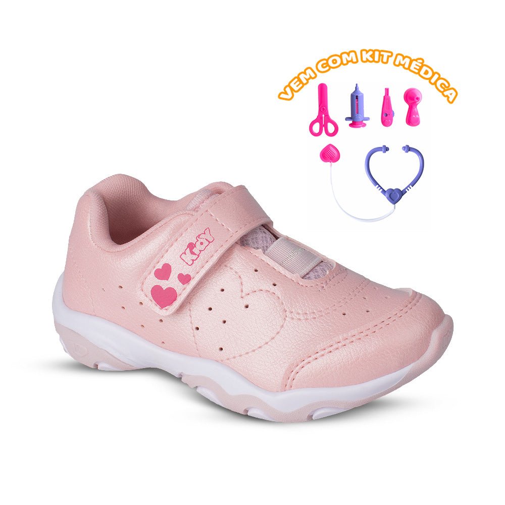 Tênis Infantil Menina Kidy Play Rosa Anatômico Com Brinquedo - Kidy Calçados -