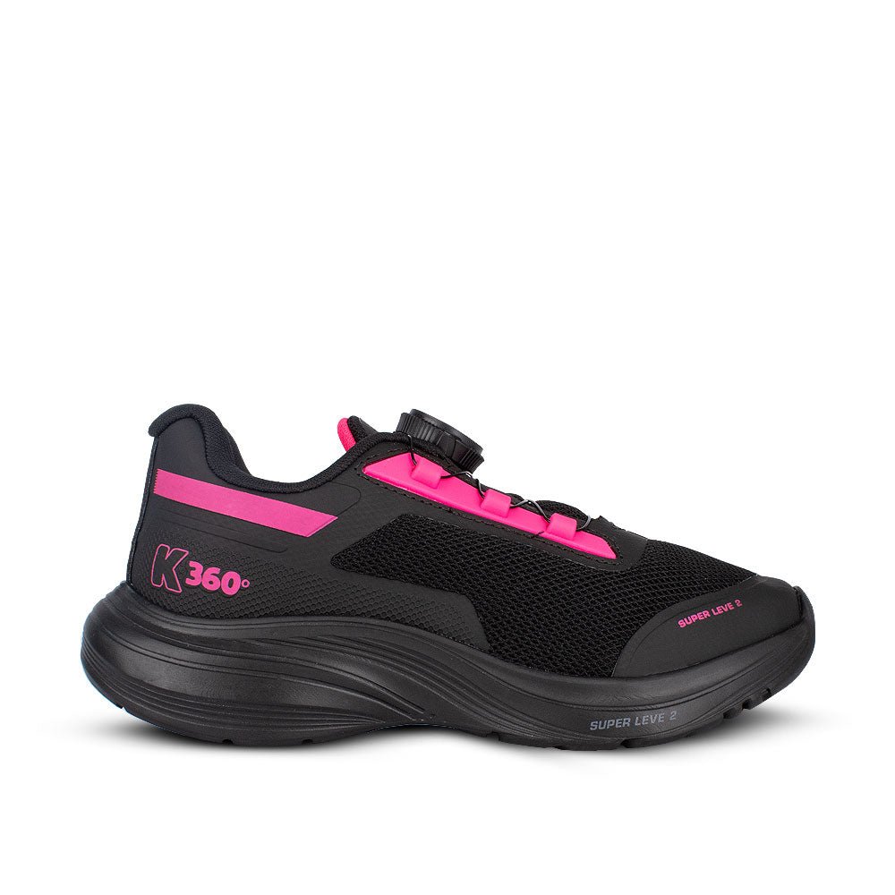 Tênis Infantil Menina Kidy Super Leve Disc Preto/Pink Neon - Kidy Calçados - 