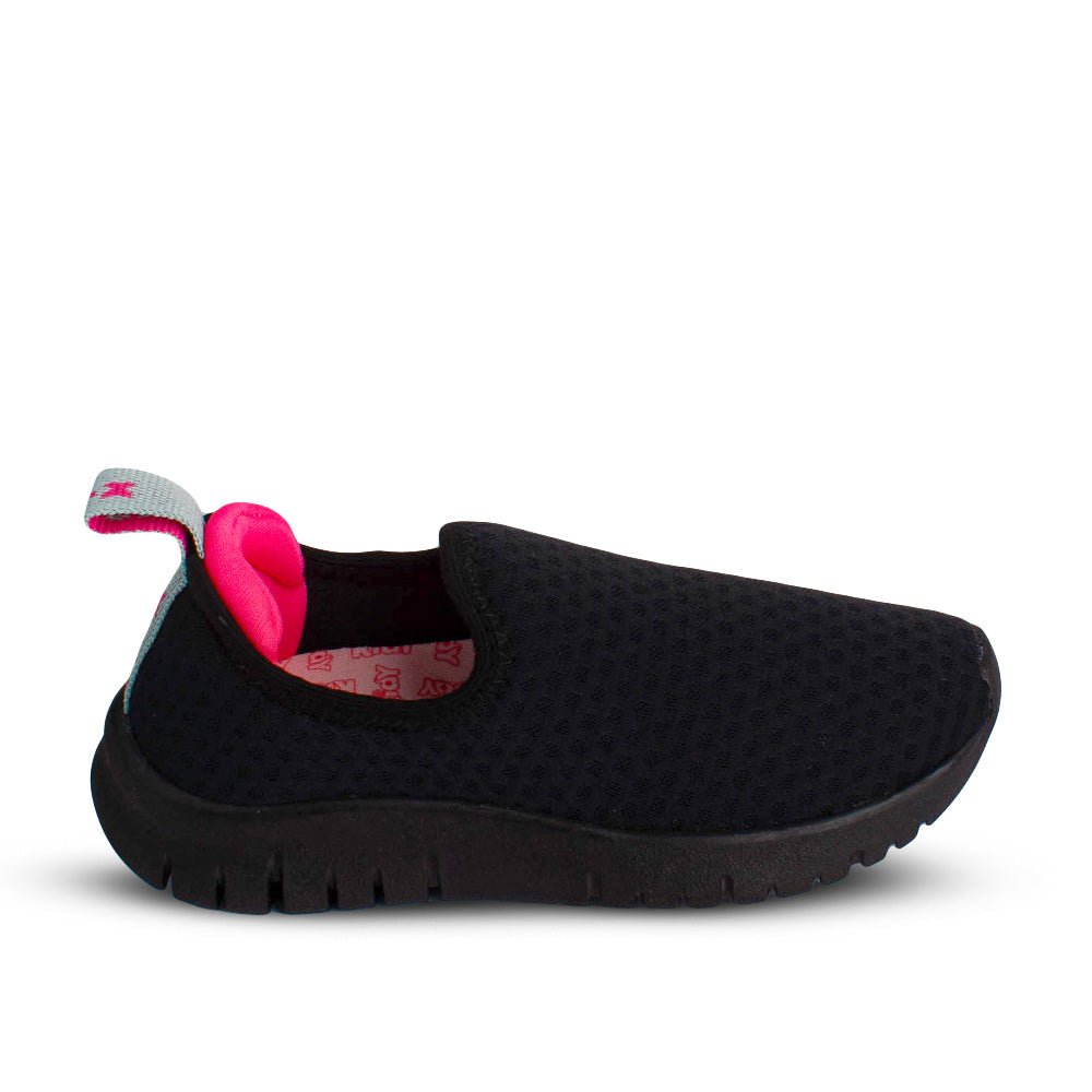 Tênis Infantil Menina Kidy Ultra Flex Preto Pink Neon Confortavel - Kidy Calçados - Tênis