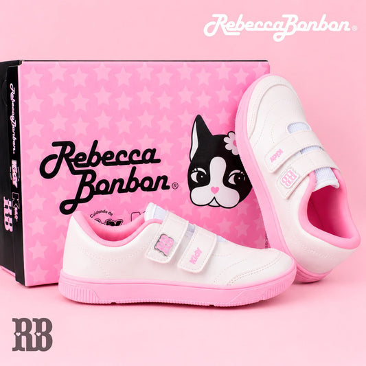 Tênis Infantil Menina Kidy Usefull College Rebecca Bonbon Branco/Rosa - Kidy Calçados -