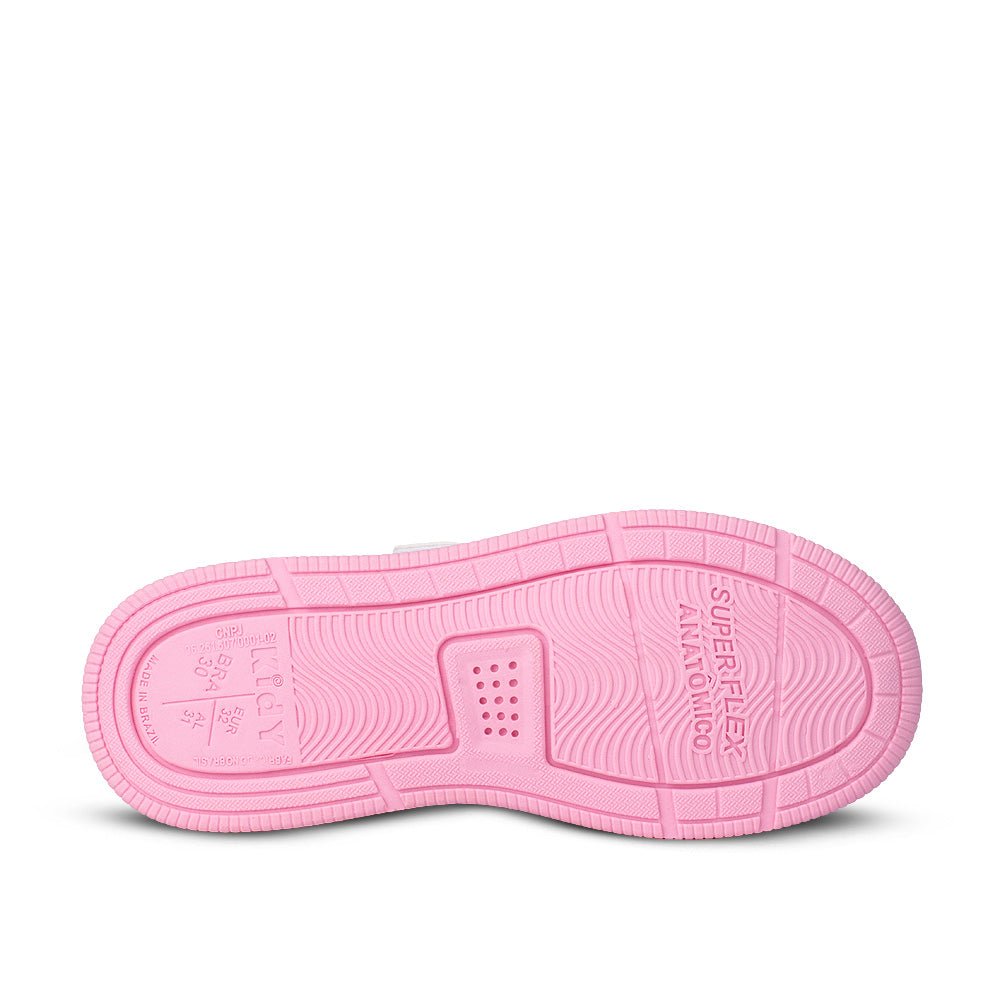 Tênis Infantil Menina Kidy Usefull College Rebecca Bonbon Branco/Rosa - Kidy Calçados -