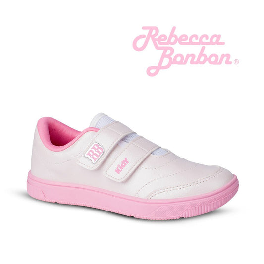 Tênis Infantil Menina Kidy Usefull College Rebecca Bonbon Branco/Rosa - Kidy Calçados -
