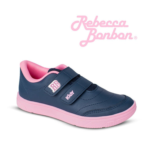 Tênis Infantil Menina Kidy Usefull College Rebecca Bonbon Marinho/Rosa - Kidy Calçados -