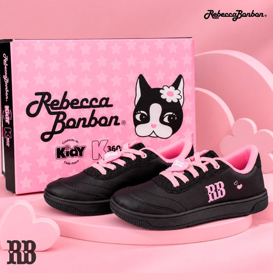 Tênis Infantil Menina Kidy Usefull College Rebecca Bonbon Preto - Kidy Calçados -