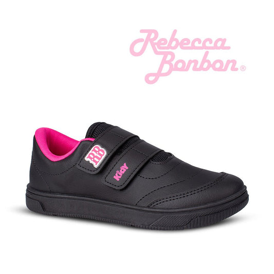 Tênis Infantil Menina Kidy Usefull College Rebecca Bonbon Preto/Pink - Kidy Calçados -