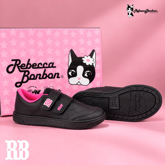 Tênis Infantil Menina Kidy Usefull College Rebecca Bonbon Preto/Pink - Kidy Calçados -