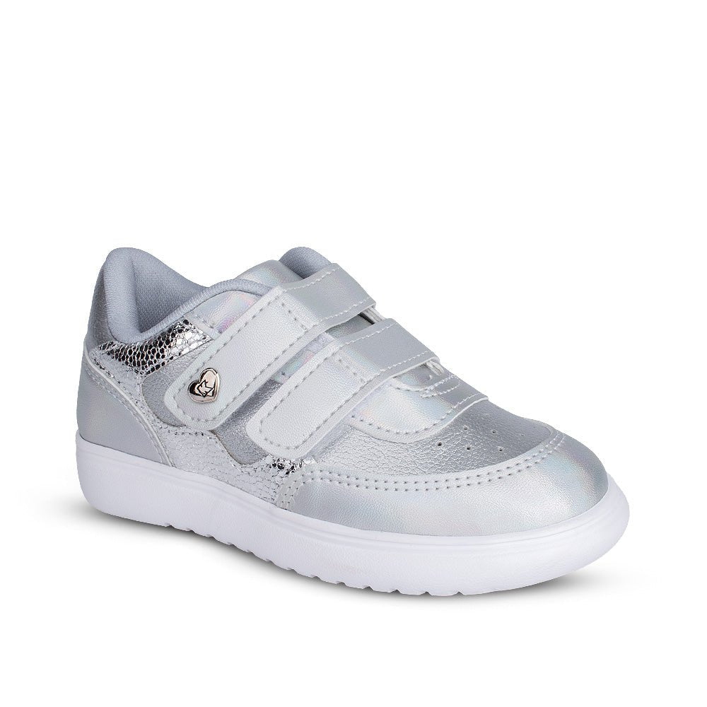 Tênis Infantil Meninas Prata Kidy Soft Casual Brilho e Conforto - Kidy Calçados - 
