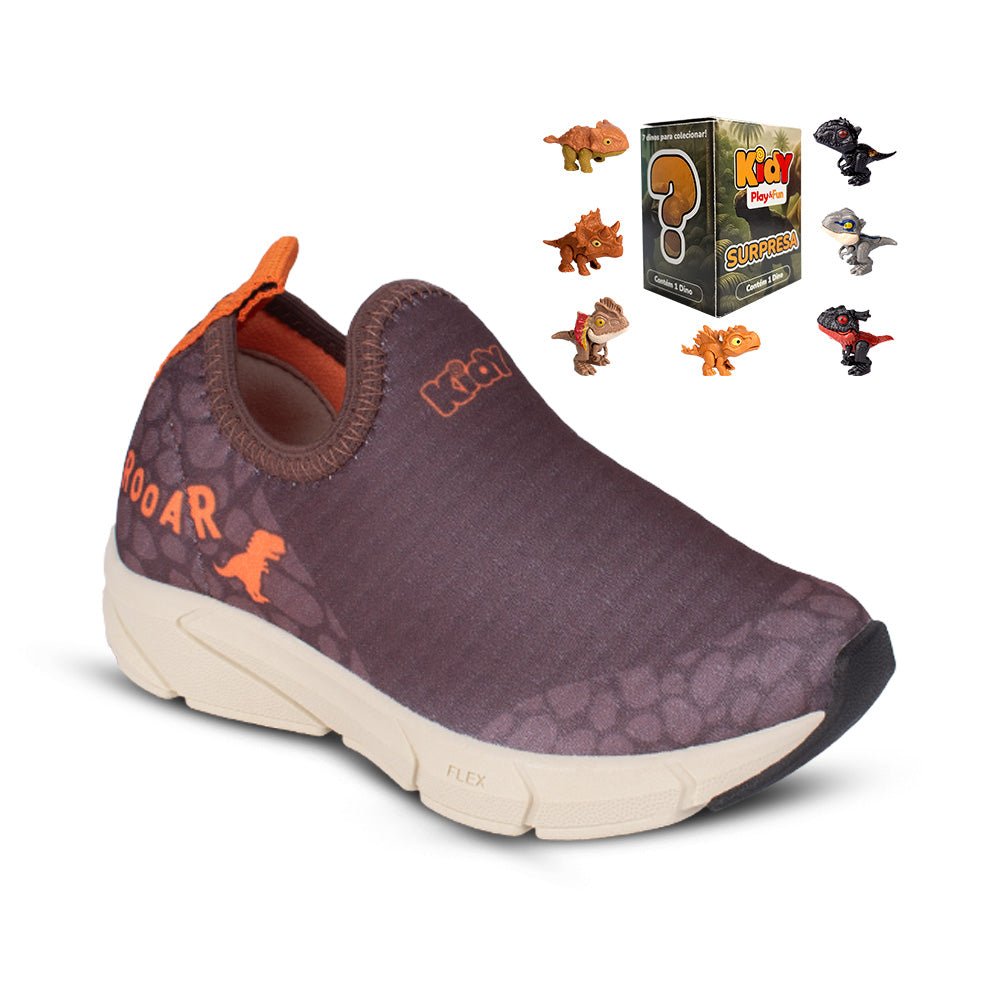 Tênis Infantil Menino Calce Fácil Kidy Energy Baby Respitec + Brinquedo Dino Surpresa Colecionável - Kidy Calçados - Tênis