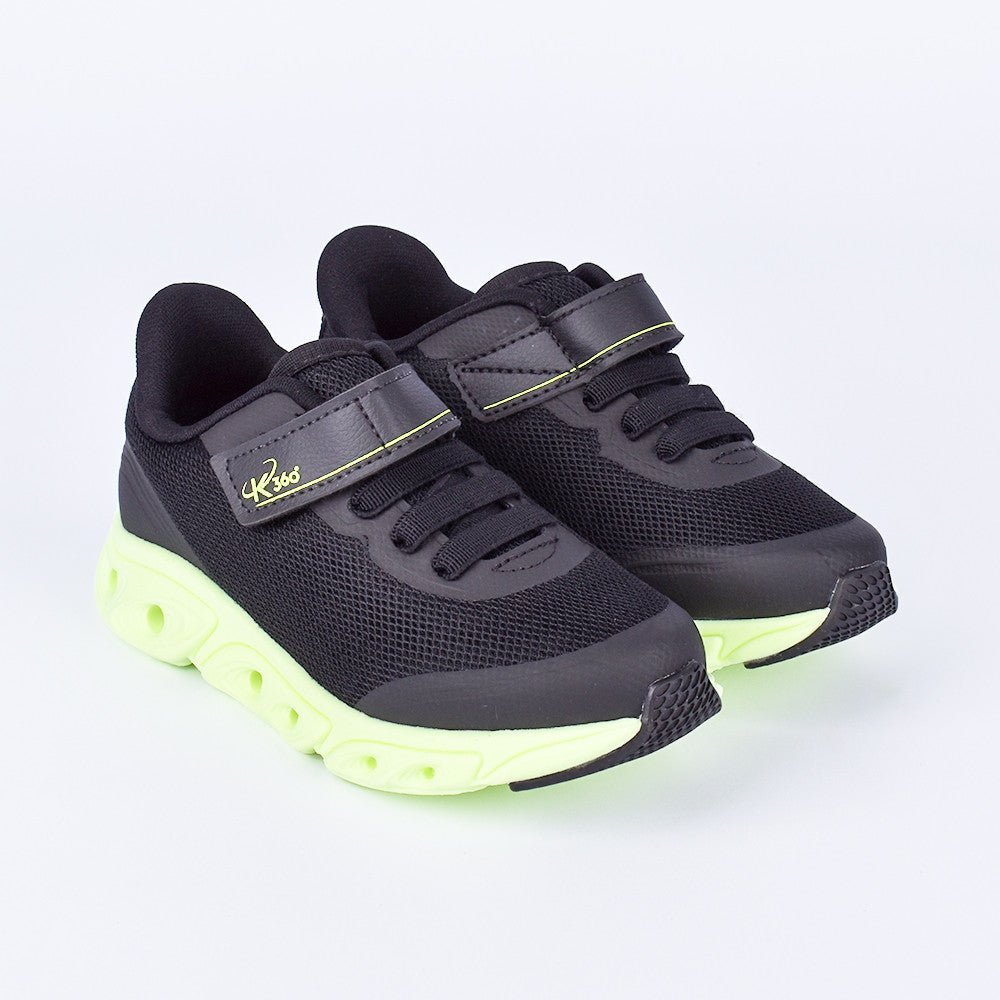 TENIS INFANTIL MENINO CASUAL K360 ENERGY IMPULSO PRETO/AMARELO NEON - Kidy Calçados - Tênis