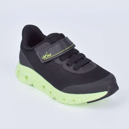 TENIS INFANTIL MENINO CASUAL K360 ENERGY IMPULSO PRETO/AMARELO NEON - Kidy Calçados - Tênis