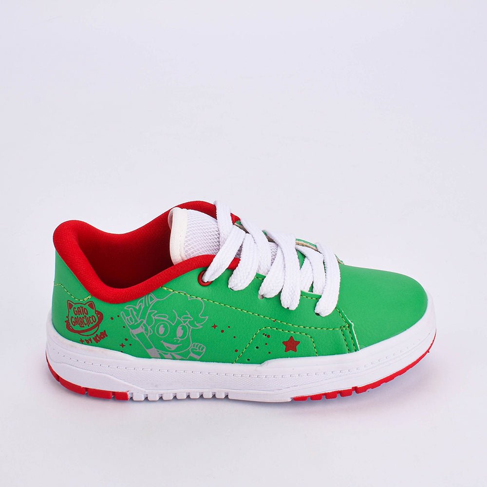 Tênis Infantil Menino Gato Galáctico Kidy Gato Galáctico K360 Respitec Verde - Kidy Calçados - Tênis