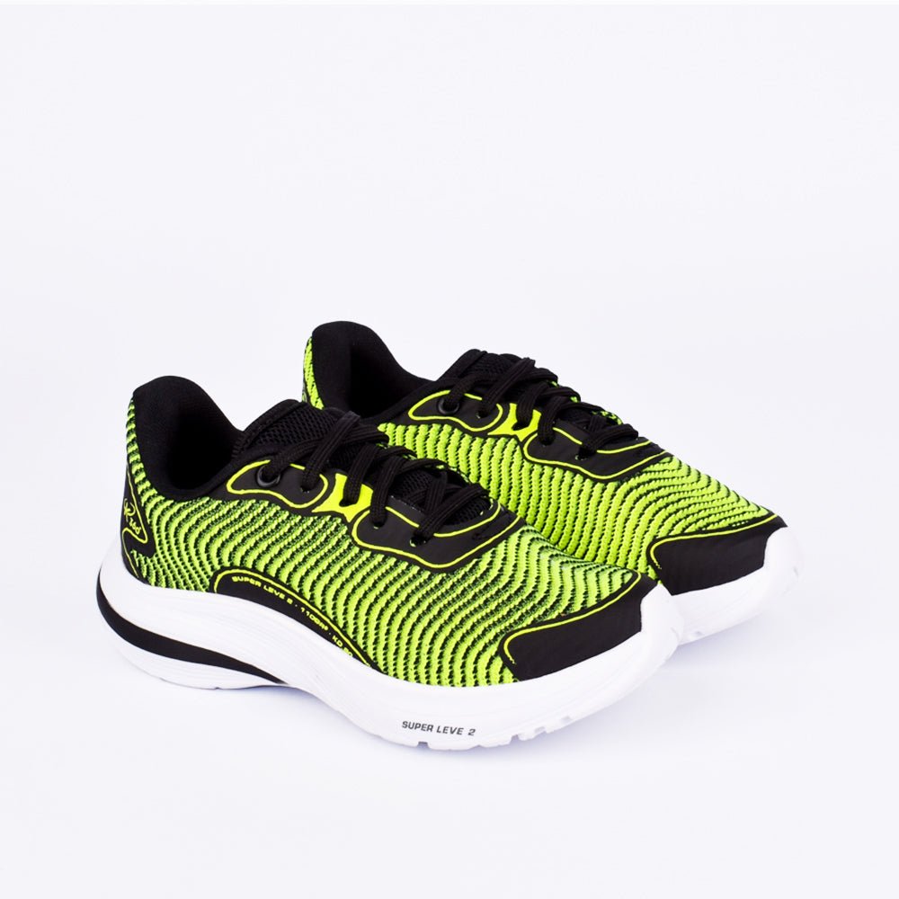 TENIS INFANTIL MENINO K - 360 SUPER LEVE AMARELO NEON/PRETO - Kidy Calçados - Tênis