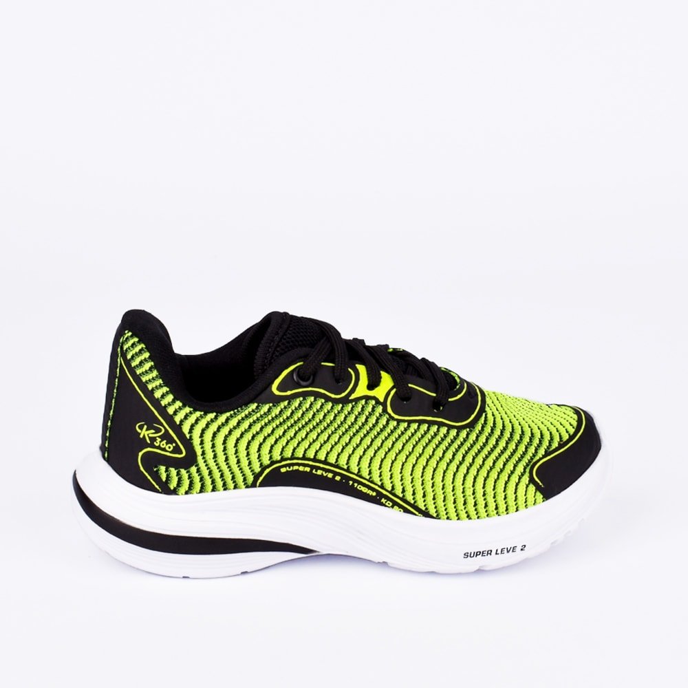 TENIS INFANTIL MENINO K - 360 SUPER LEVE AMARELO NEON/PRETO - Kidy Calçados - Tênis