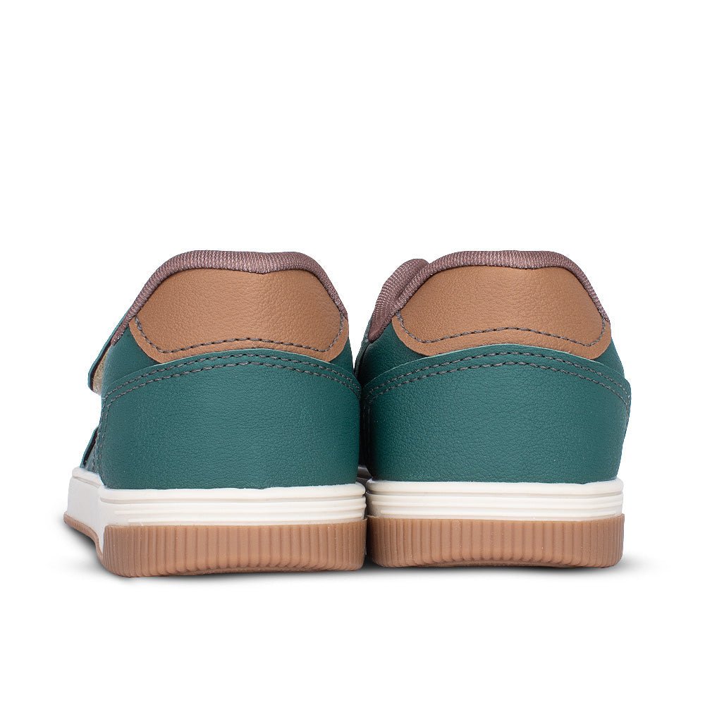 Tênis Infantil Menino Kidy Astral Verde/Castanho Casual Moderno Velcro - Kidy Calçados - 