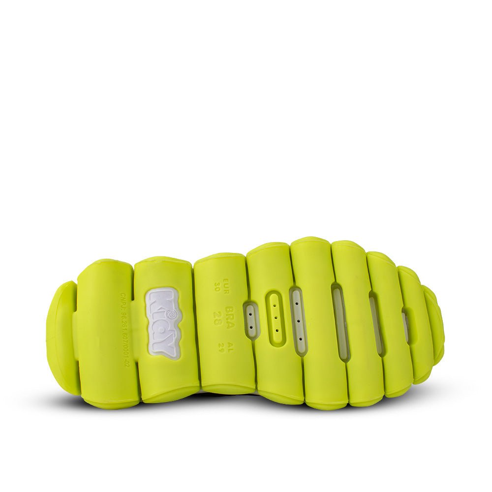 Tênis Infantil Menino Kidy Brinca Flex Marinho e Amarelo Neon - Kidy Calçados - 