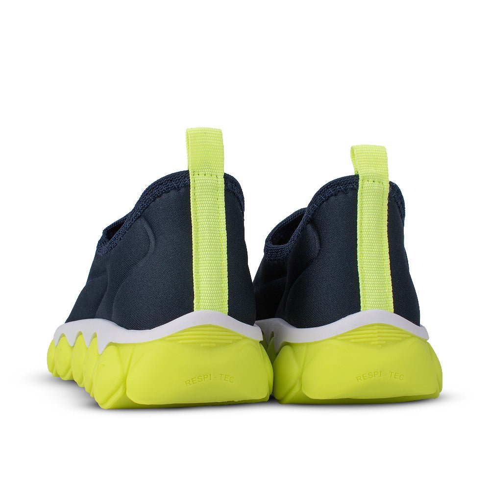 Tênis Infantil Menino Kidy Brinca Flex Marinho e Amarelo Neon - Kidy Calçados - 