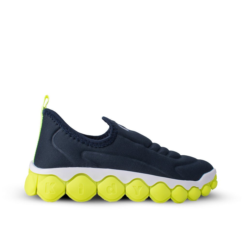 Tênis Infantil Menino Kidy Brinca Flex Marinho e Amarelo Neon - Kidy Calçados - 