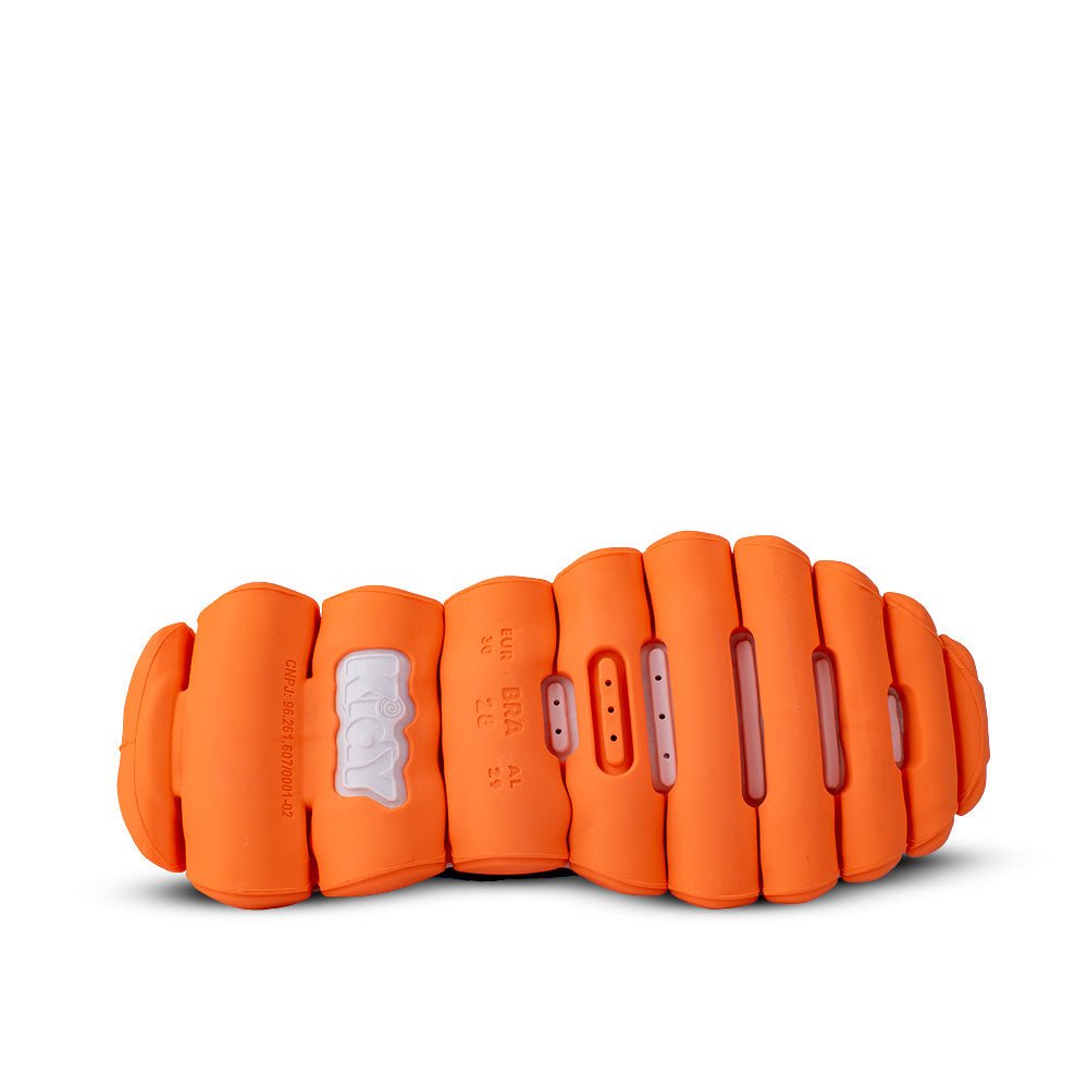 Tênis Infantil Menino Kidy Brinca Flex Ultra Flexível Azul Royal e Laranja - Kidy Calçados - 