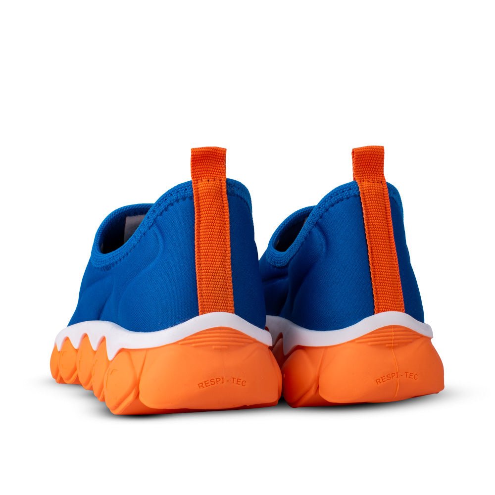 Tênis Infantil Menino Kidy Brinca Flex Ultra Flexível Azul Royal e Laranja - Kidy Calçados - 