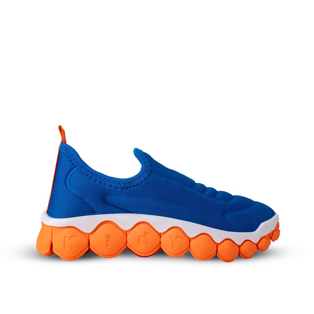 Tênis Infantil Menino Kidy Brinca Flex Ultra Flexível Azul Royal e Laranja - Kidy Calçados - 