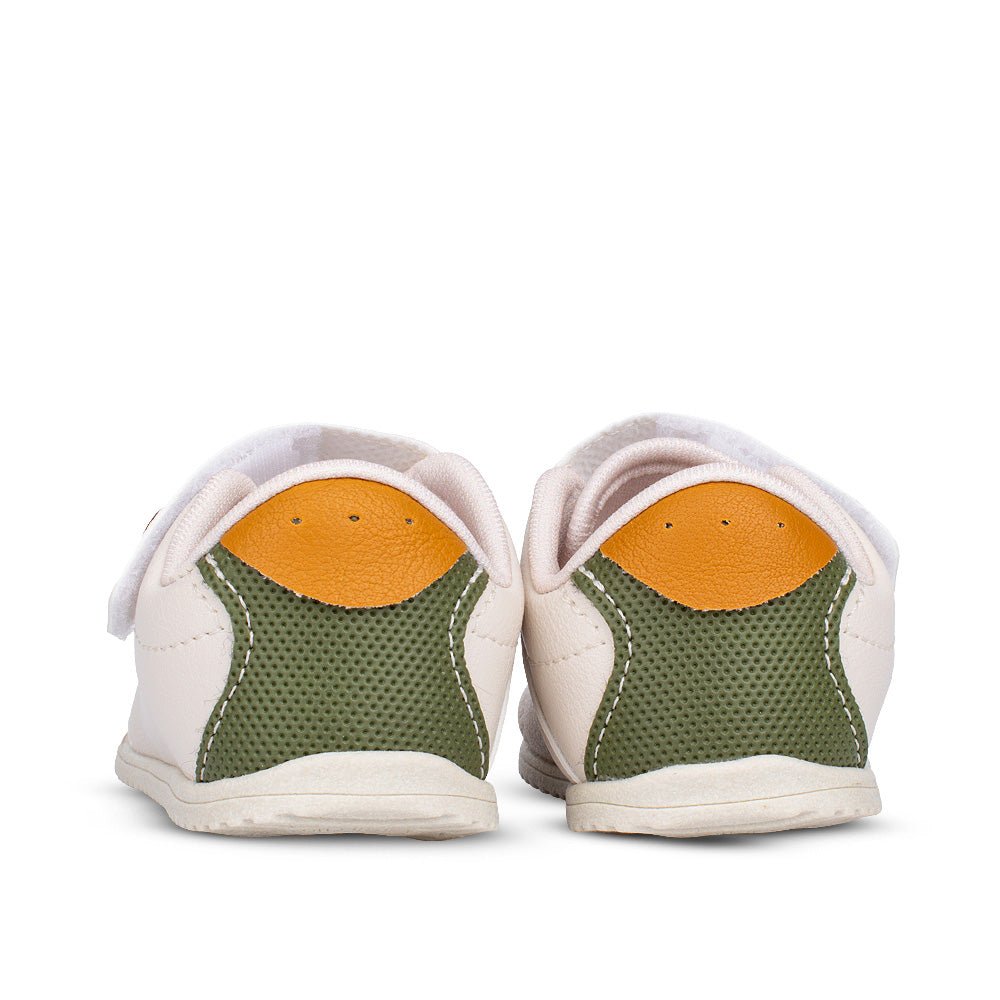 Tênis Infantil Menino Kidy Casual Bebê Marfim e Verde Militar - Kidy Calçados - 