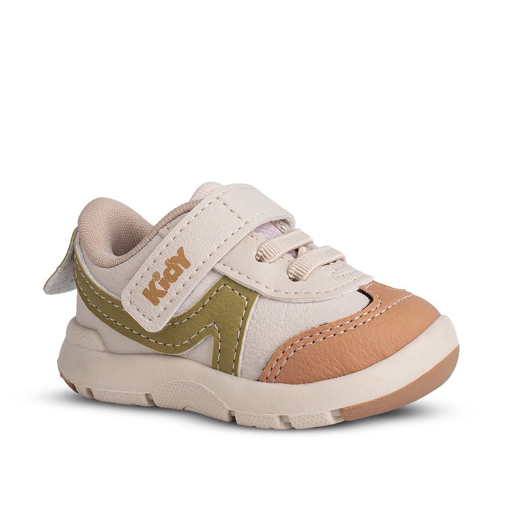 Tênis Infantil Menino Kidy Colors Bege/Verde Primeiros Passos - Kidy Calçados -