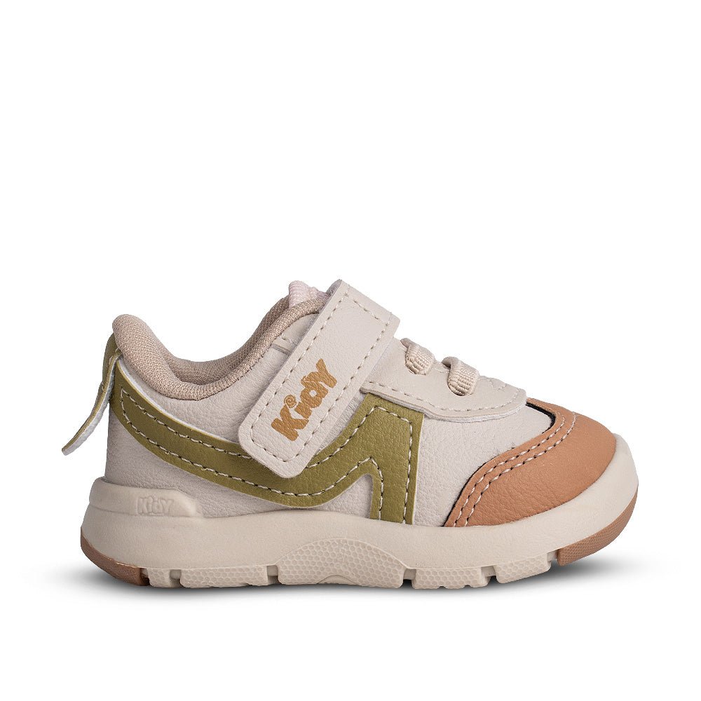 Tênis Infantil Menino Kidy Colors Bege/Verde Primeiros Passos - Kidy Calçados -