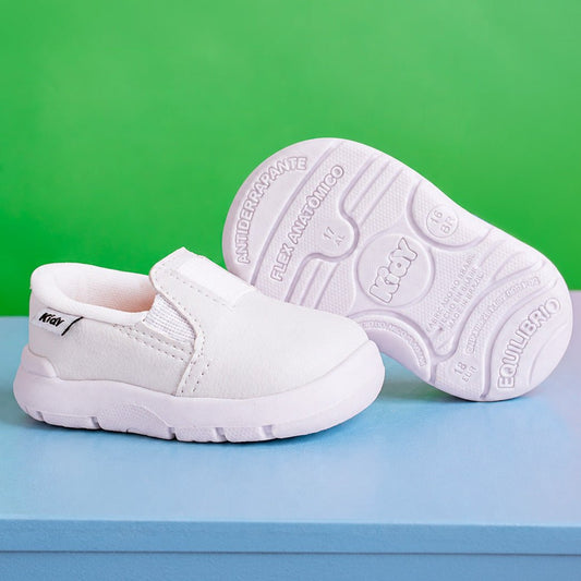 Tenis Infantil Menino Kidy Colors Equilíbrio Branco Batizado - Kidy Calçados -