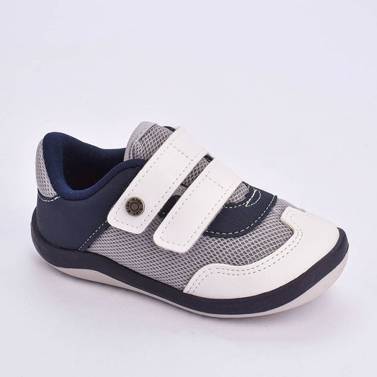 Tênis Infantil Menino Kidy Colors Equilíbrio Branco Cinza e Marinho - Kidy Calçados - Tênis