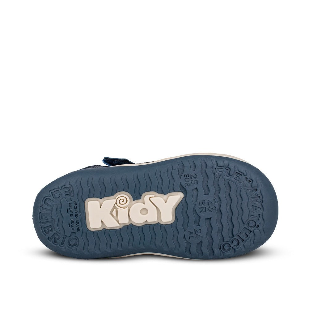 Tênis Infantil Menino Kidy Colors Equilíbrio Marinho com Velcro Primeiros Passos - Kidy Calçados - 