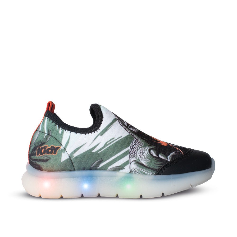 Tênis Infantil Menino Kidy Dinossauro Calce Facil Led - Kidy Calçados - Tênis