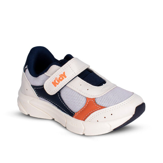 Tênis Infantil Menino Kidy Energy Baby Respitec Off White/Marinho Moderno - Kidy Calçados - 