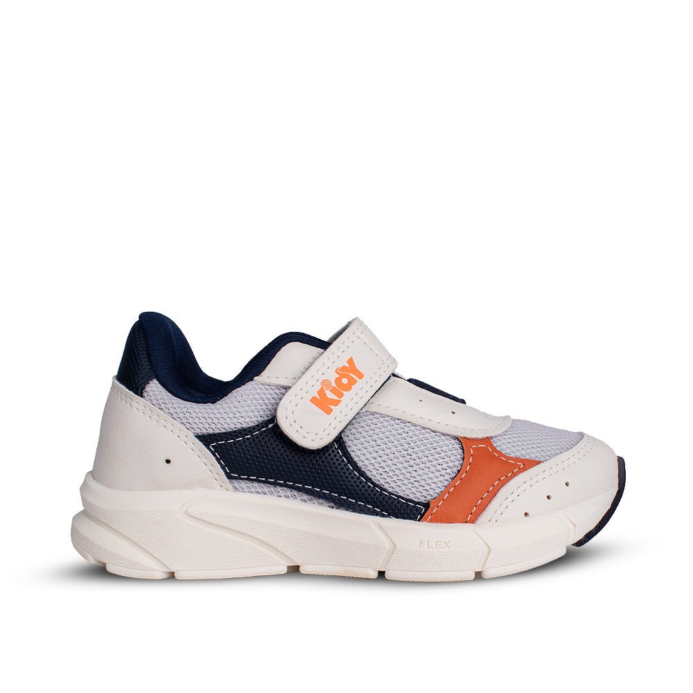 Tênis Infantil Menino Kidy Energy Baby Respitec Off White/Marinho Moderno - Kidy Calçados - 