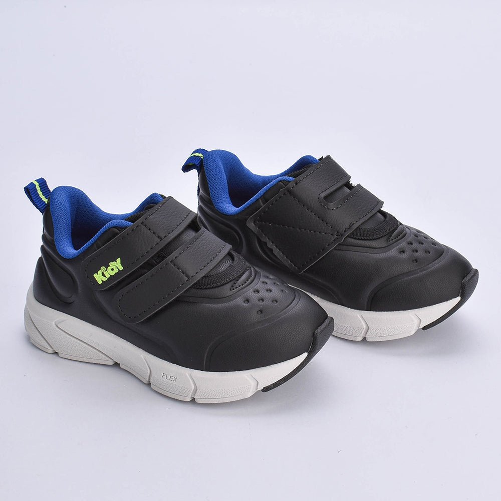 Tênis Infantil Menino Kidy Energy Baby Respitec Preto Azul e Amarelo Neon - Kidy Calçados - Tênis