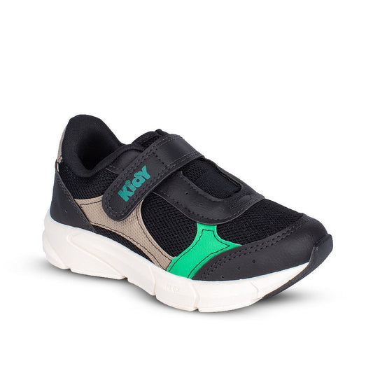 Tênis Infantil Menino Kidy Energy Baby Respitec Preto/Verde Esportivo - Kidy Calçados - 