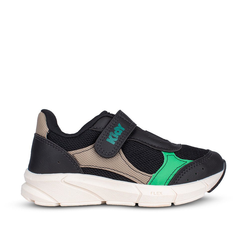 Tênis Infantil Menino Kidy Energy Baby Respitec Preto/Verde Esportivo - Kidy Calçados - 