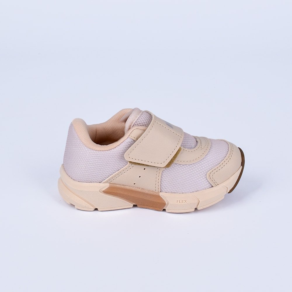 Tênis Infantil Menino Kidy Energy Bebê Marfim com Dourado - Kidy Calçados - Tênis