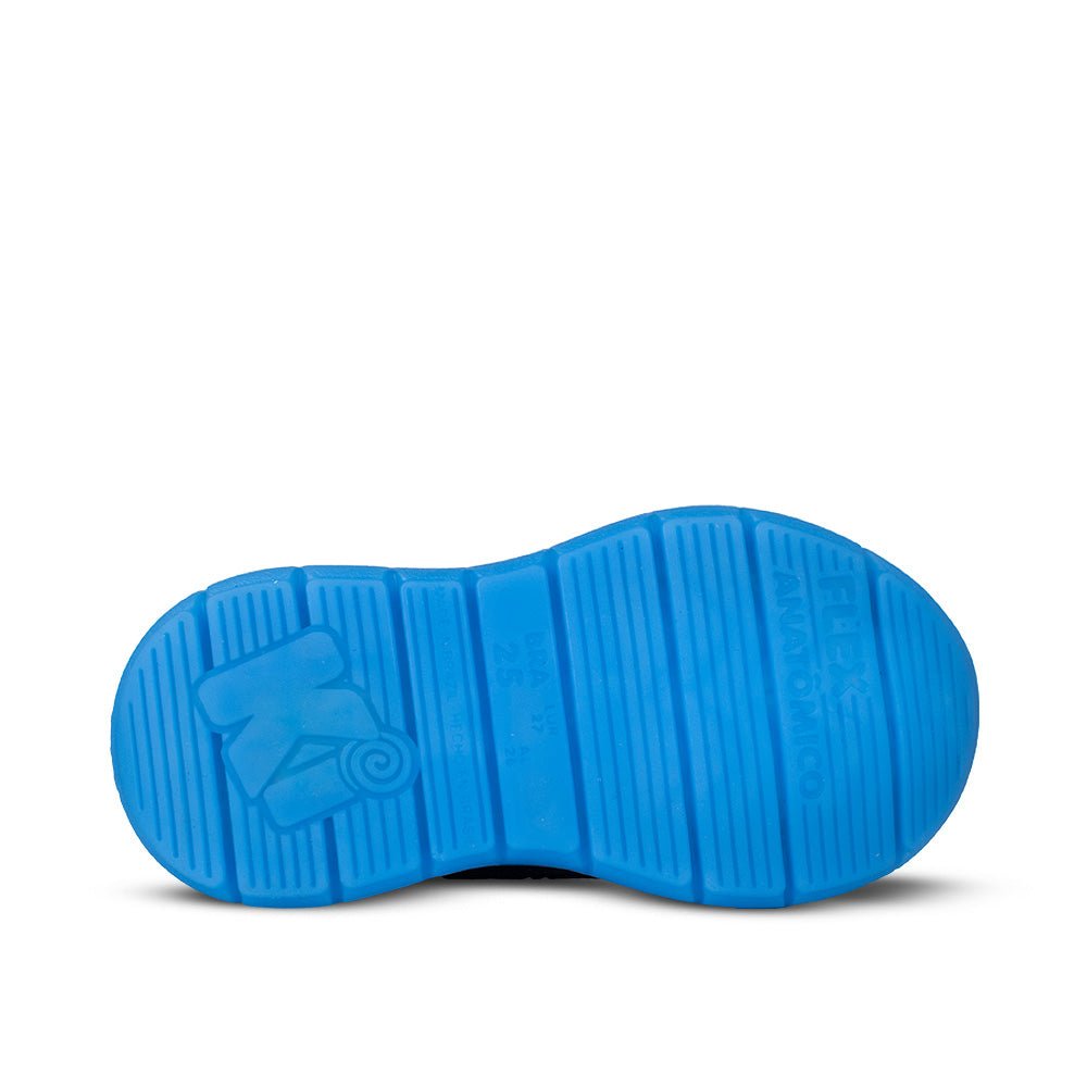 Tênis Infantil Menino Kidy Flex Light Marinho e Azul Pisca - Pisca e Tira Aderente - Kidy Calçados - 